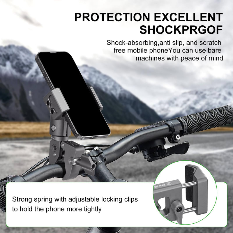 FANAUE Motorcycle Phone Mount with 1" Ball Head Adapter , Bike Phone Mount [1s Lock][Secure Protection], 360° Rotatable Phone Holder for Mountain Bike/ATV/Scooter Handlebar Fit for 6"-8.5" Phone