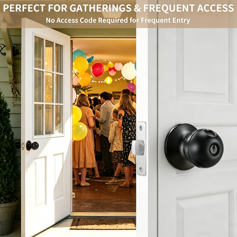Fingerprint Door Lock, Smart Door Knob, Self-Learning Biometric Door Knob | Stainless Steel Fingerprint Door Knob for Bedroom, Apartment, Office & Home, 4 Modes,APP Control,2 Keys,50 User Fingerprints