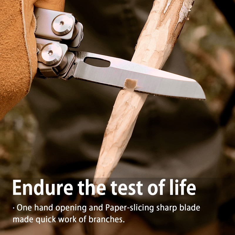 NexTool Flagship Pro Multitool, Foldable Utility Knife with Safety Locking, EDC Multitool with Pocket Knife, Full Size Scissors, Can Opener for Camping, Survival, Fishing, Cool Gifts for Men Sliver