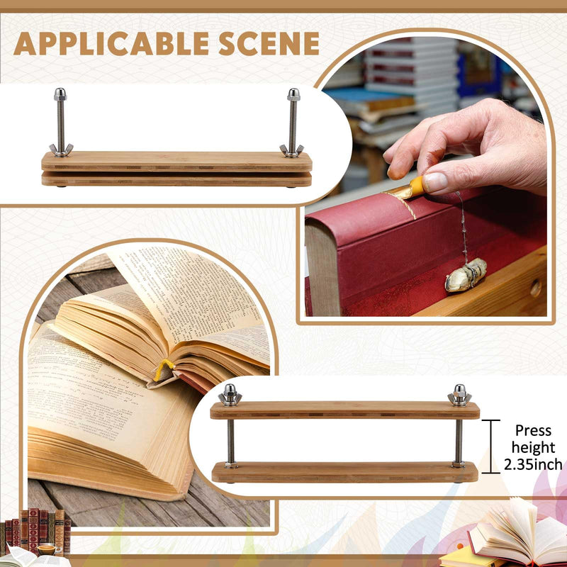 1 Set Wooden and Bamboo Book Press Book Binding Tool Portable Book Binding Kits Bookbinding Supplies Book Press Bookbinding for DIY Book (15 Inch) 15 Inch