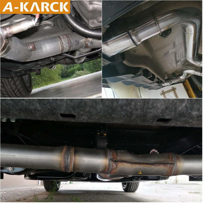 A-KARCK Stainless Steel Exhaust Adapter 2" ID to 3" OD, Exhaust Pipe Reducer 3.6" Overall Length ID 2'' to OD 3''