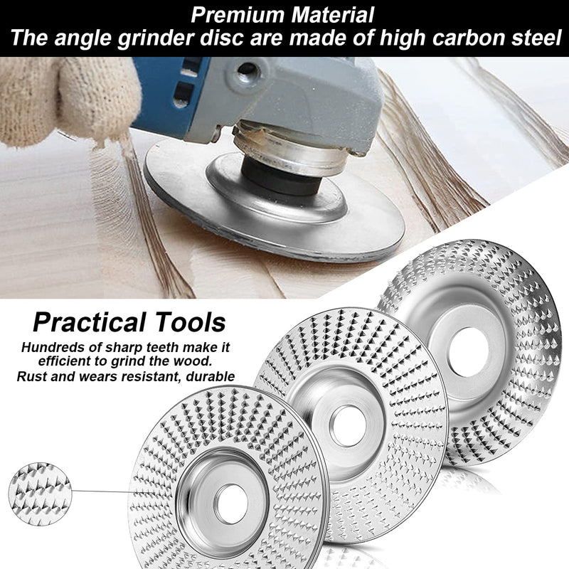3 pieces wood grinding disc rasp disc set for angle grinder, wood carving disc, wood carbide grinding disc, woodworking tool, angle grinder, angle grinding disc, 125/22 mm