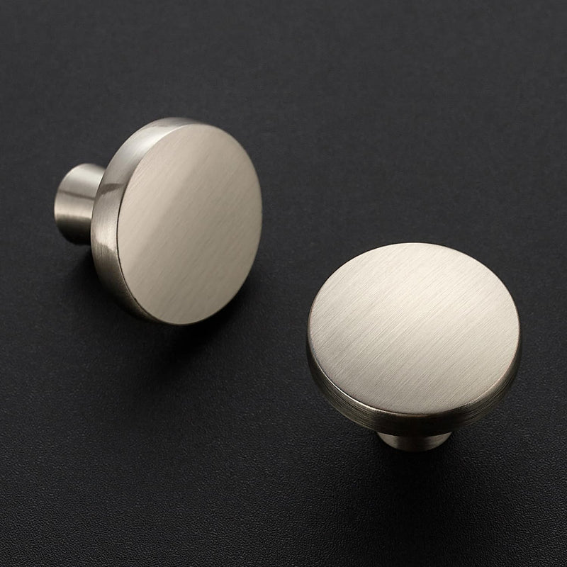 Ravinte 10 Pack Solid Single Hole Kitchen Round Cabinet Knobs Brushed Nickel Pulls Drawer Knobs Kitchen Cabinet Hardware Handles