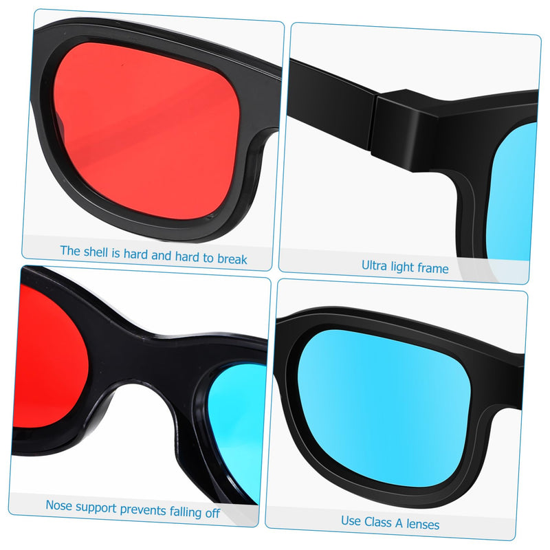 jojofuny 10 Pcs Red Lenses 3D Glasses for Home Theater Anaglyph Compatible with Tvs Computers Projectors