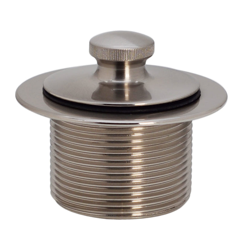 Westbrass 597244-07 White 1-1/2" Tubular Pull & Drain Bath Waste Drain Kit with 2-Hole Overflow Faceplate, Satin Nickel 1 Pack