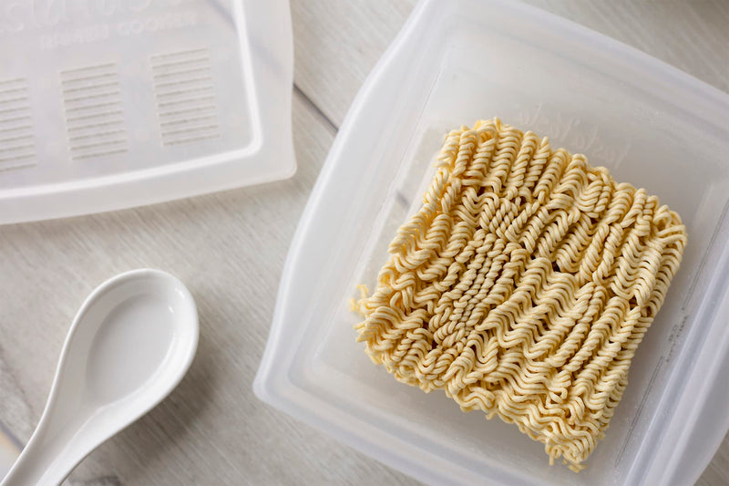 Fasta Pasta Microwave Ramen Noodle Cooker 2 Pack - No Mess, Sticking or Waiting For Boil - Patented Design Makes Perfect Noodles Every Time