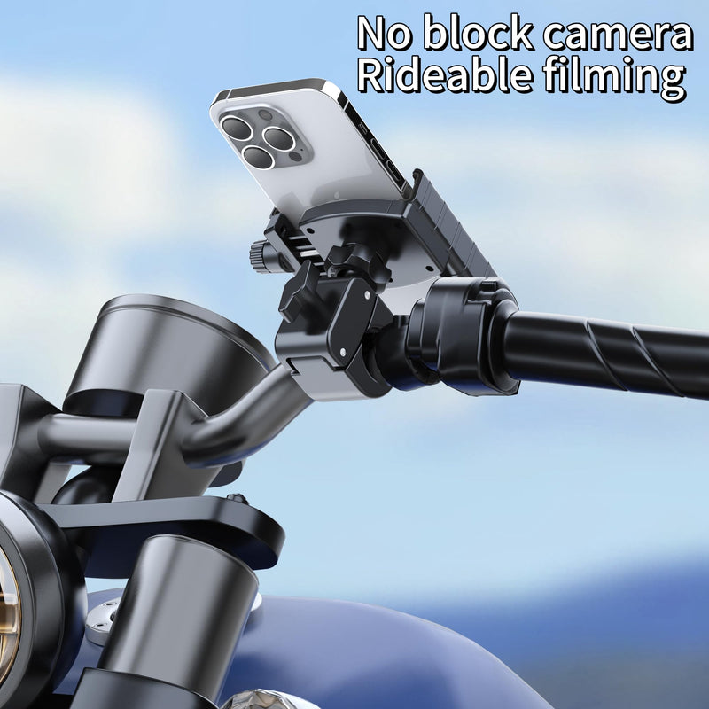 Bike Phone Mount Motorcycle Phone Mount Bike Phone Holder Bicycle Scooter Phone Clip-[Camera Friendly] Suitable for All Brands of Cell Phones with a Width of 2.5-3.54 inches Black