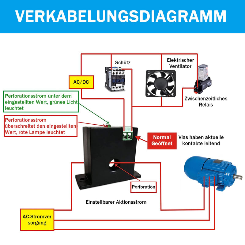 Current Switch AC Current Meter Switch 0-30A Normally Open Current Sensor Control Switch (M3050) M3050