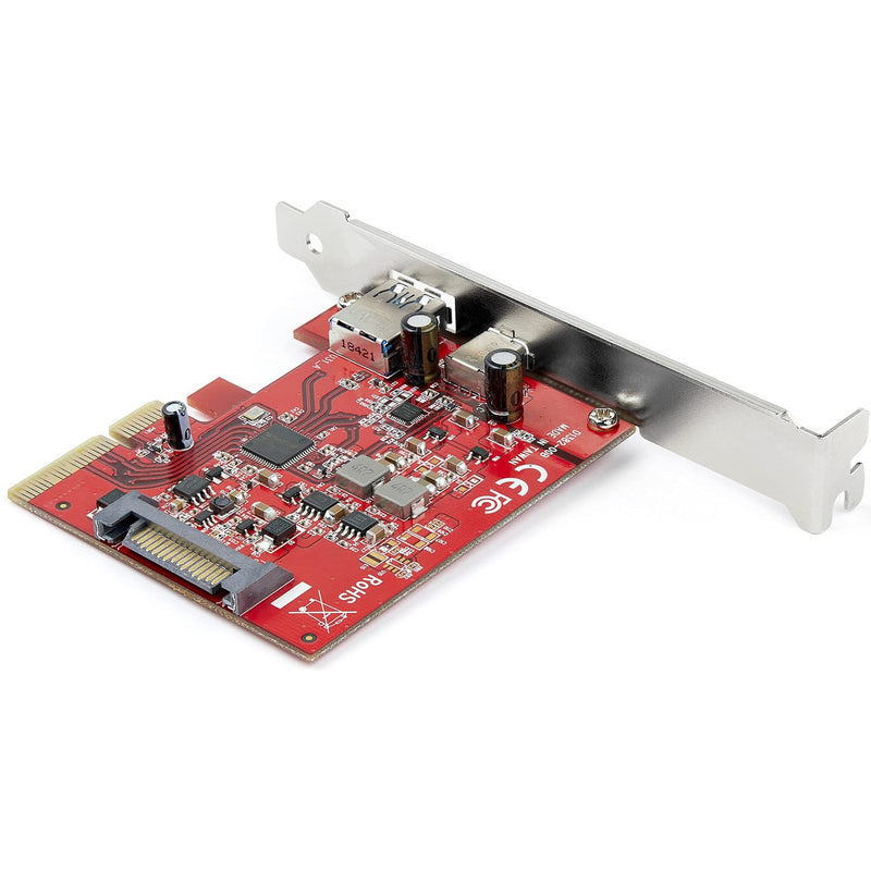 StarTech.com 2-Port 10Gbps USB-A & USB-C PCIe Card - USB 3.2 Gen 2 PCI Express Type C/A Host Controller Card Adapter - USB 3.2 Gen 2 PCIe Expansion Add-On Card - Windows, macOS, Linux, TAA