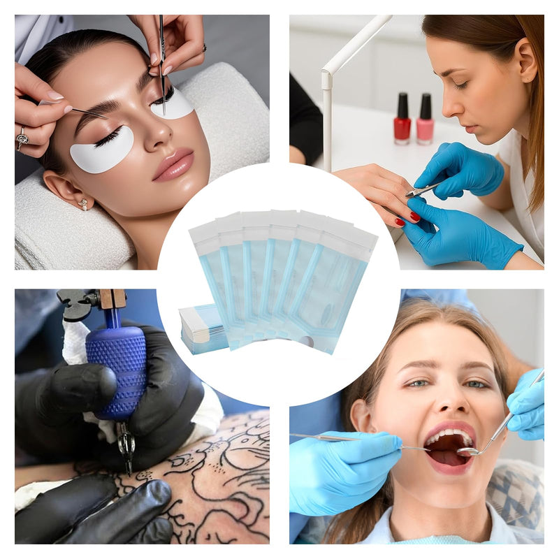 Sterilisation Bags, Pack of 50, 90 x 165 mm, Self-Sealing Sterilisation Bags for Dentist, Piercing, Manicure, Disposable Sterilisation Bags Medical