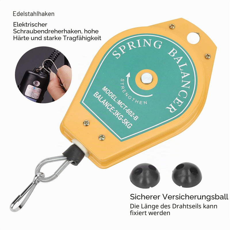 Spring Pull, 3 to 5 kg, Carrying Retractable Tool Holder for Hanging with Fittings, Retractable Spring Hoist, Adjustable Tension, Maintenance Kits, Air Tool Parts Accessories