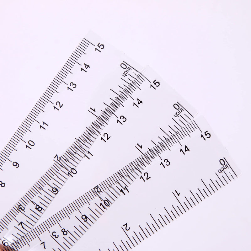Pack of 3 Plastic Rulers, 15 cm 20 cm 30 cm Ruler Transparent Flexible Precision Ruler Measuring Tool Flexible Precision Ruler for School Office Home (6, 8, 12 Inches)