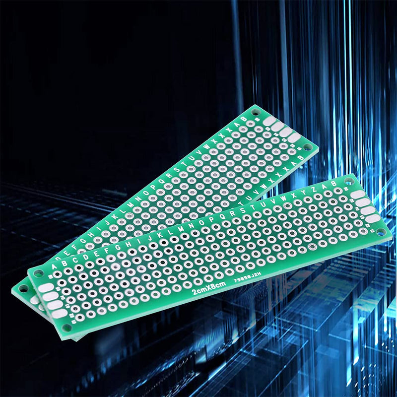10pcs 2X8cm Double-Sided Circuit Board Hole Grid Board PCB Board Prototype Board Prototype Kit Universal Circuit Board for DIY Soldering