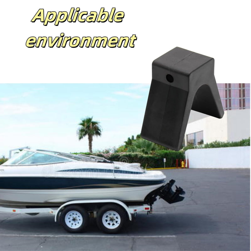 V-Shape Boat Trailer Bow Stop, 2" Width 4" V-Span Rubber Bow y Block, V-Style Trailer Roller Rubber Stoppers for Boats, 1/2 inch Mounting Holes (Non Marking Polyurethane)