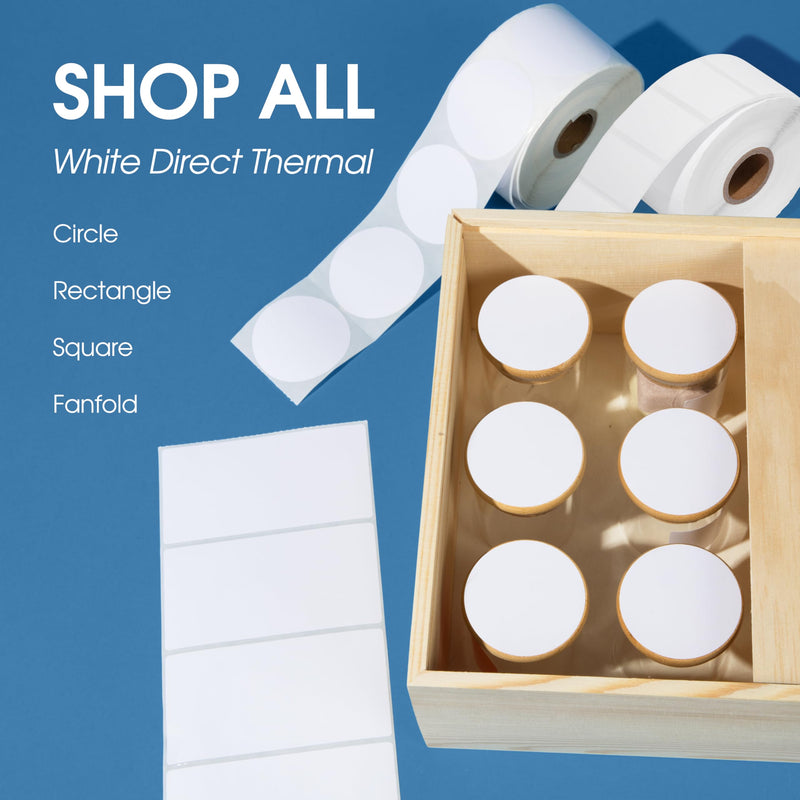 Spartan Industrial - 1" X 0.5" Direct Thermal Labels (24000 Count, 10 Rolls) - Barcode Stickers, SKU Labels, Small Item Identification - Compatible with Zebra Printers, NOT Rollo Compatible 1" X 0.5"