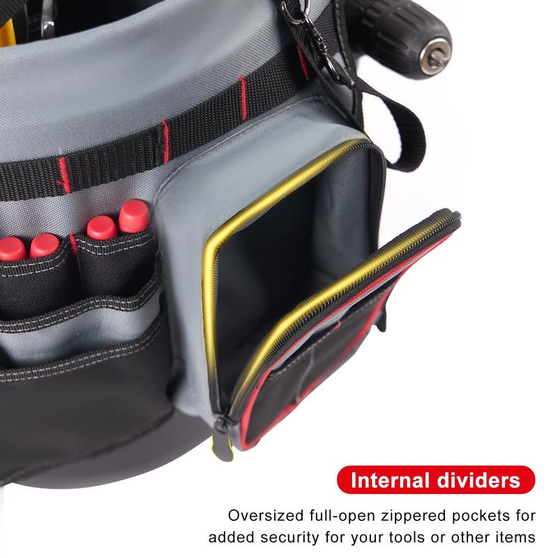 IRONLAND Bucket Tool Organizer Fit 3.5-5 Gallon Bucket, 64 Pockets, Bucket Tool Caddy Organization for Garden, Construction, Carpenter, Electrician, Builder red Medium - 64 Pockets