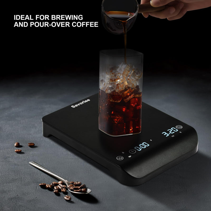 Coffee Scale with Timer,USB Rechargeable 1g/3kg High Precision Accurate Coffee Scale for Drip Espresso and Pour Over Coffee with Auto Tare,Touch Sensor and Silicone Cover (6.6 lbs/3 kg)