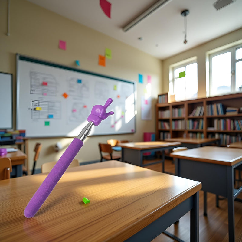 Purple Telescopic Teachers Pointer, Teaching Pointer Stick for Classroom, Metal Hand Retractable Pointer Extended Length 21.6 Inch, Handheld Presenter Whiteboard Pointer,Presentation Products