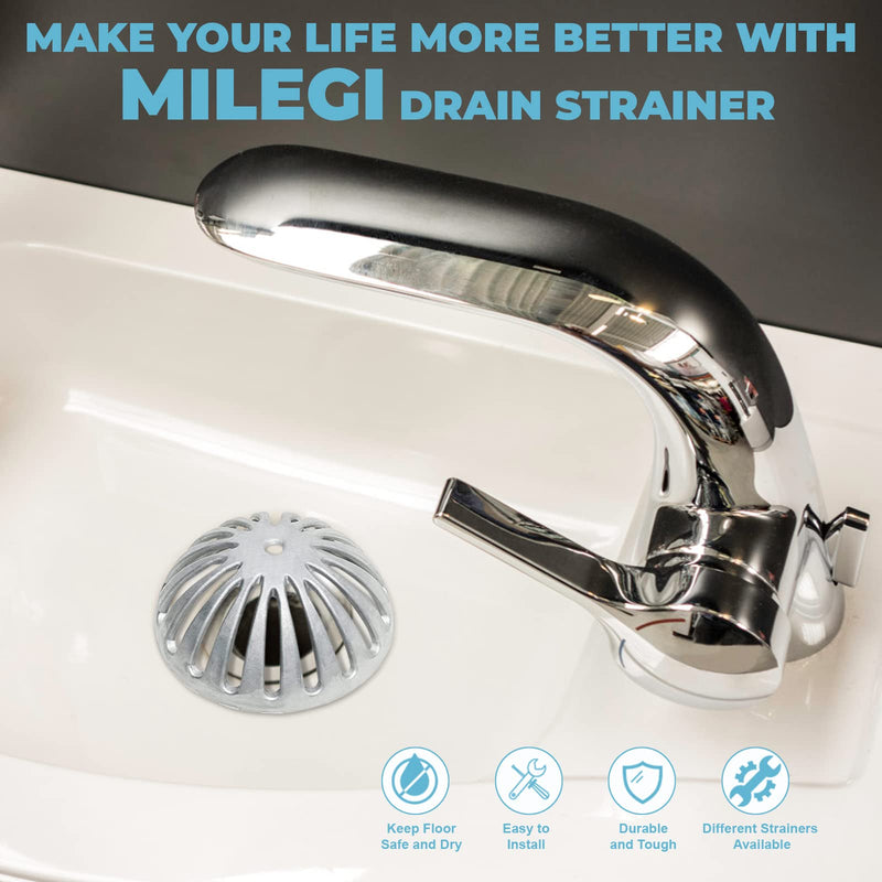 Floor Sink Strainer Heavy Duty Aluminum Dome Sink Drain Strainer Floor Drain Cover for Kitchen, Restaurant, Bar, Buffet or Food Service 12" Floor. 5-1/4" Diameter x 2-1/4"H（3PCS） 3