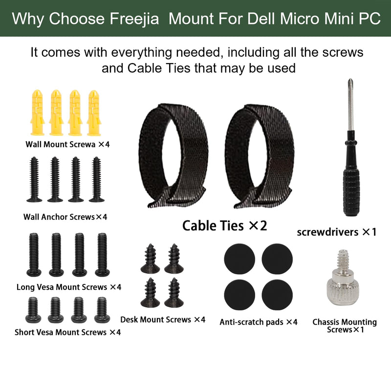 Mini PC Mount Compatible with Lenovo ThinkCentre Tiny, Wall VESA and Under Desk Mount for Lenovo ThinkCentre Tiny Desktops M600 M700 M710Q M715q M720Q M800z M900 M910Q Mini Desktop Bracket