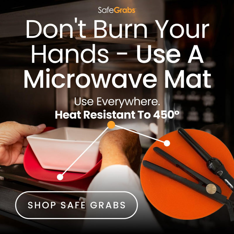 Safe Grabs: Original Microwave Mat as Seen on Shark Tank | Splatter Guard, Trivet, Hot Pad, Pot Holder, Minimize Mess (BPA Free, Heat Resistant, Dishwasher Safe), Baseball Safe Grabs (10" & 12")