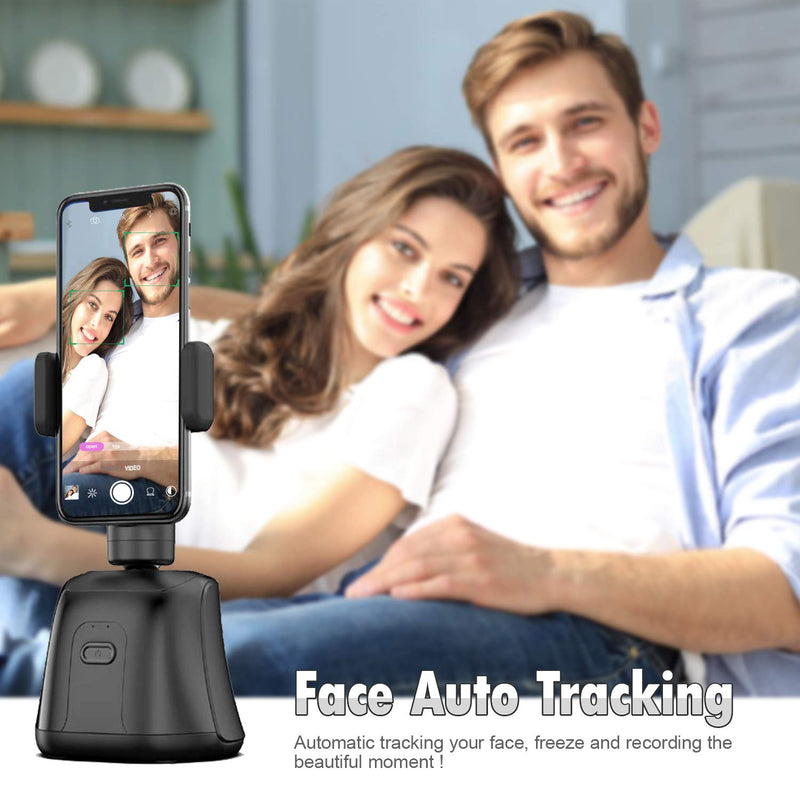 Smartphones Gimbal Stabilizer, 360° Rotation Smart Tracking Holder, Face Object Shooting Selfie Stick Mount for Tripod, Suit for Photographing Vlog Videos Shooting (Black)