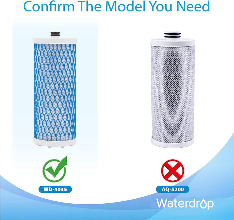 Waterdrop 4035 Faucet Water Filter, Replacement for Aquasana® Filter Replacement, AQ 4025, AQ-4035®, Will Fit AQ4000, AQ4050, AQ4500 Drinking Water Systems, 2 Pack