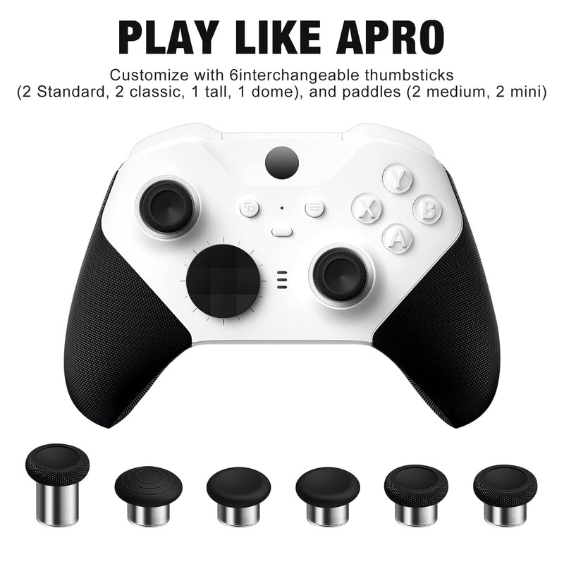 13 in 1 Metal Thumbsticks for Xbox One Elite Series 2, Elite Series 2 Core Controller Parts,Replacement Magnetic Buttons kit Includes 6 Swap Magnetic Joysticks, 4 Paddles, 2 D-Pads, 1 Adjustment Tool Black