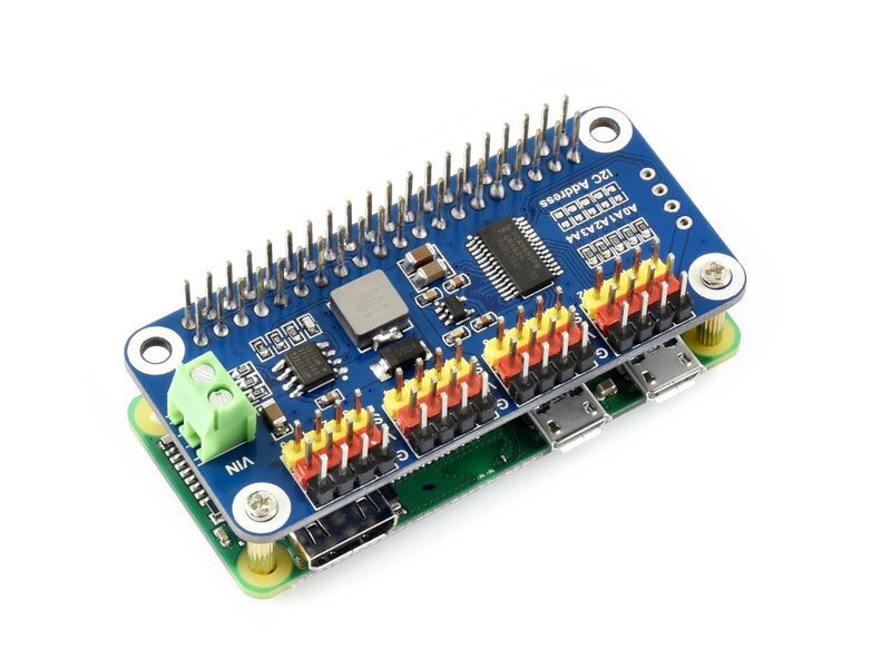 waveshare Servo Driver Hat for Raspberry Pi 3B+ 3B 2B Zero WH Zero W Zero 16 Channel PWM Outputs 12 Bit Resolution I2C Interface
