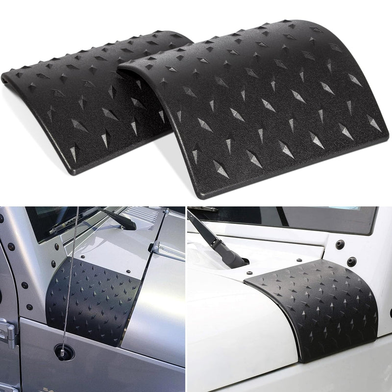for Jeep Body Armor Outer Cowling Cover Corner Guard for Jeep Wrangler JK JKU Unlimited Rubicon Sahara X Off Road Sport 2007-2018 (2PCS,Black)