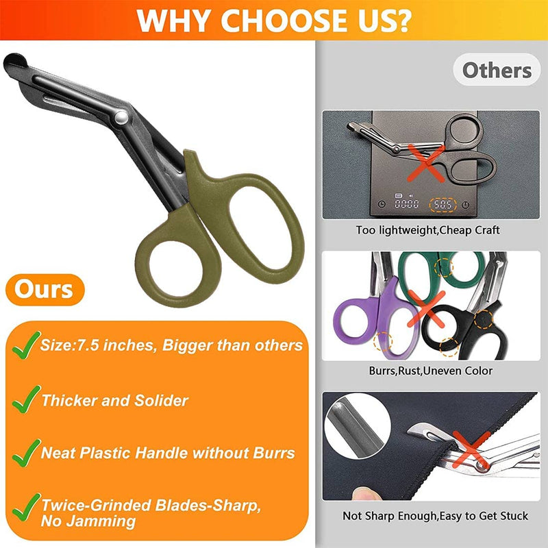 Medical Scissors Trauma Scissors and EMT Bent Steel Bandage Scissors Made of Stainless Steel First Aid Emergency Scissors for Nurses Doctors