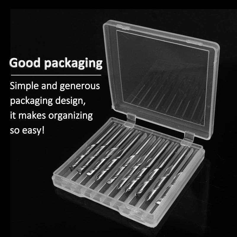 CBRIGHT 10pcs End Mill CNC Router Bits, 1/8" 3.175mm Shank 3mm Cutting Edge Milling Cutter Engraving Cutter including End Mill CNC Router Bits (10pcs Flat Head) 10 x Flat Head