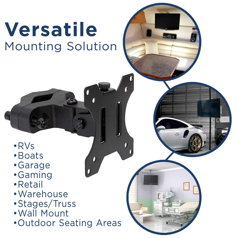 Mount-It! Universal VESA Pole Mount | Full Motion TV Pole Bracket | VESA 75 100 | Fits TVs or Monitors Up to 32 Inches 17" - 32"