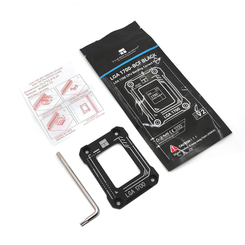 Thermalright CPU Contact Frame for LGA1700, Intel 12th/13th/14th Generation Retrofit Kit Anti-Bending Bracket Black