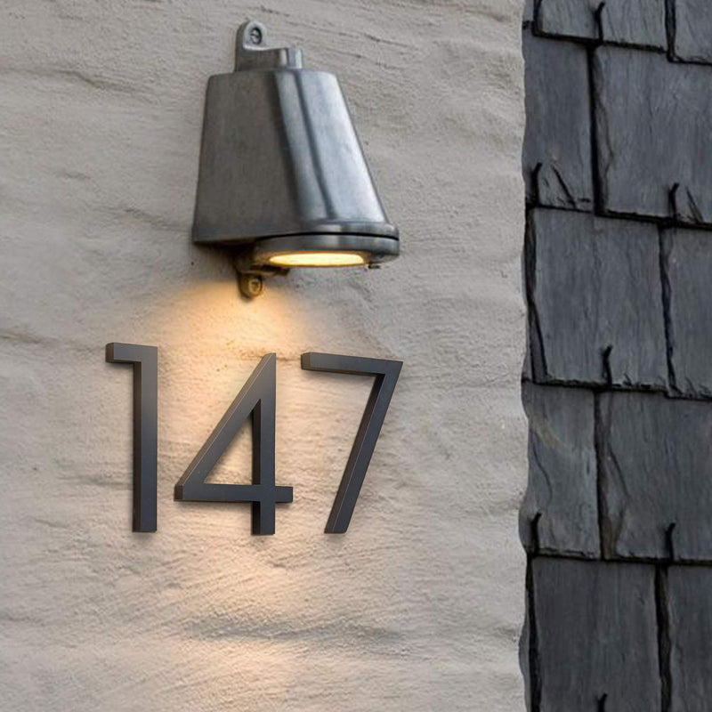 HASWARE Floating House Number 6 inch Stylish Door Numbers Alphabet Plaque Street Home Address Numerals (Black, 2) Large 2 Black