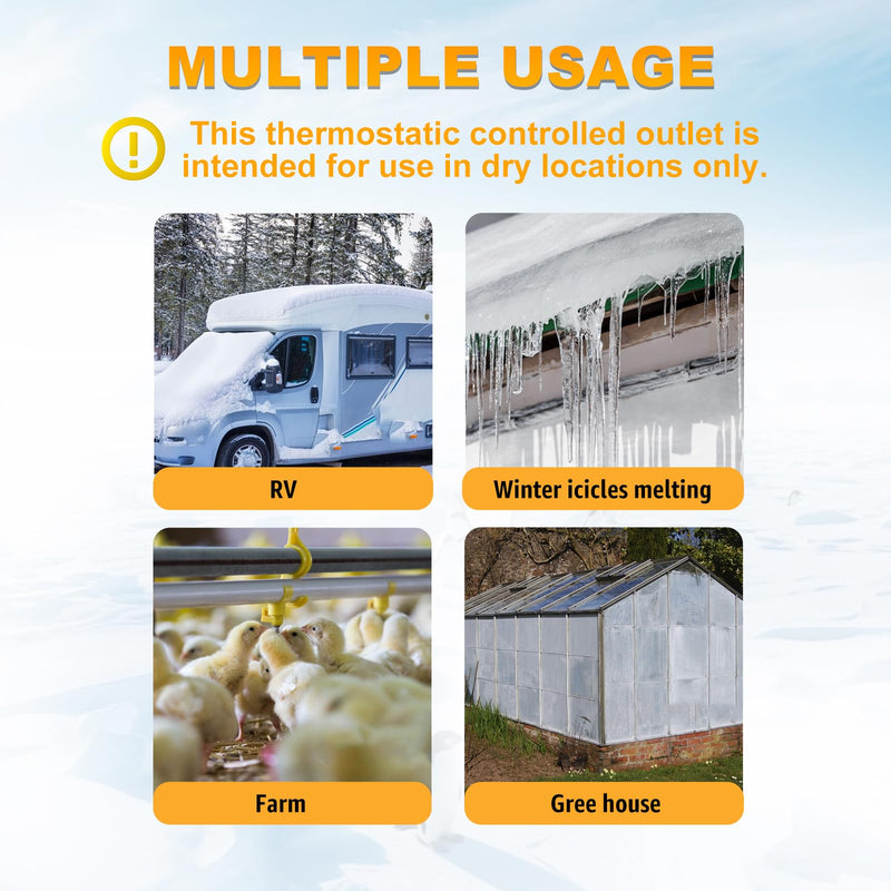 HEATIT ET-21 Freeze Thermostatically Controlled Outlet On at 38F /Off at 50F ET-24 1PCS 1.0