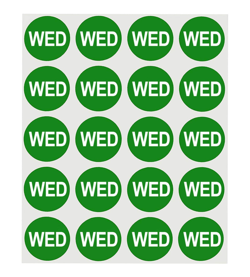ChromaLabel 1 Inch Round Label Removable Day Labels, 420 Stickers per Pack, Week Kit