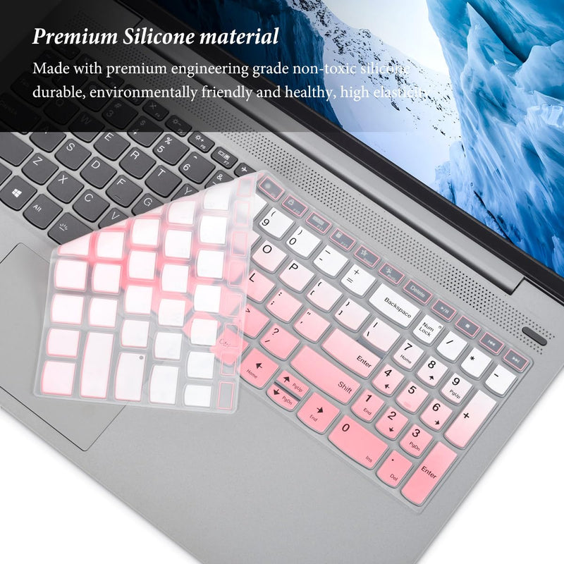 Keyboard Cover for Lenovo IdeaPad 1 1i 15ijl7 15alc7 15iau7/ideaPad 5/Yoga 7i 15.6", Lenovo Yoga 7i/IdeaPad Flex 5 5i/ IdeaPad Slim 5 16" Skin,Lenovo ThinkBook/V15 G4 G3 G2 Protector-Gradual Pink Gradual Pink