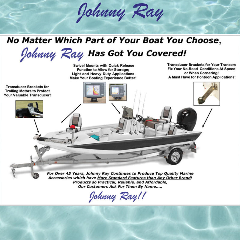 Johnny Ray JR-207 Fish Finder Mount and Depth Finder Mount - Heavy Duty Marine Electronics & Sonar Bracket for Boats, 360° Rotating Quick Release Swivel Base