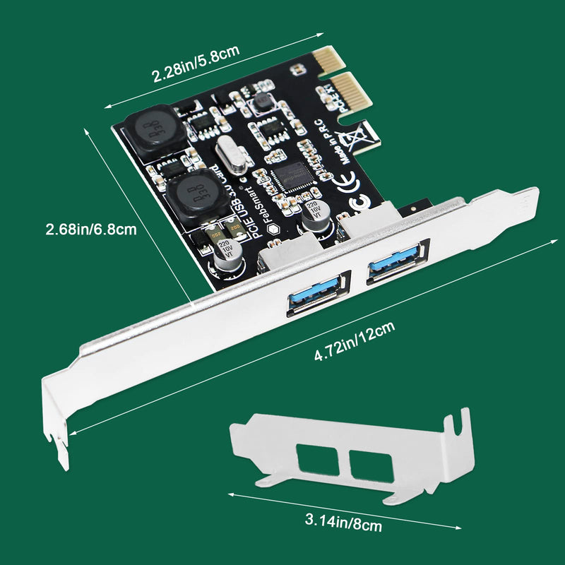 2-Ports Superspeed 5Gbps USB 3.0 PCI Express Expansion Card for Windows, MAC OS X and Linux Desktop PCs, Built in Self-Powered Technology, No Need Additional Power Supply (FS-U2S-Pro) FS-U2S-Pro