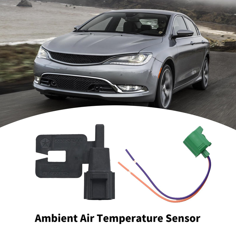 Ambient Air Temperature Sensor + Plug Replacement for Dodge Replacement for Jeep Replacement for Chrysler Rplace#68518243AA