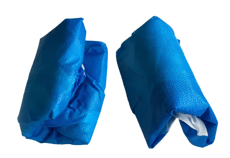 TIGA-MED Overshoes 9.2 g Extra Strong Disposable Shoe Covers Made of CPE with Fleece Reinforcement Extremely Tear-Resistant, Non-Slip and Waterproof Blue for Clinics, Industry and Crafts (50) 50