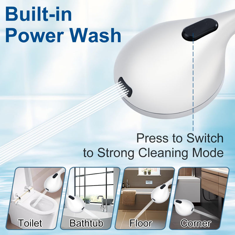 Shower Head with Handheld - All Metal Holder and Long Hose, High Pressure Built-in Power Wash to Clean Tub, Tile & Pets, Multi Mode Adjustment Showerhead Sprayer, Chrome 2.5 GPM Premium Chrome 2.5 Gallons Per Minute