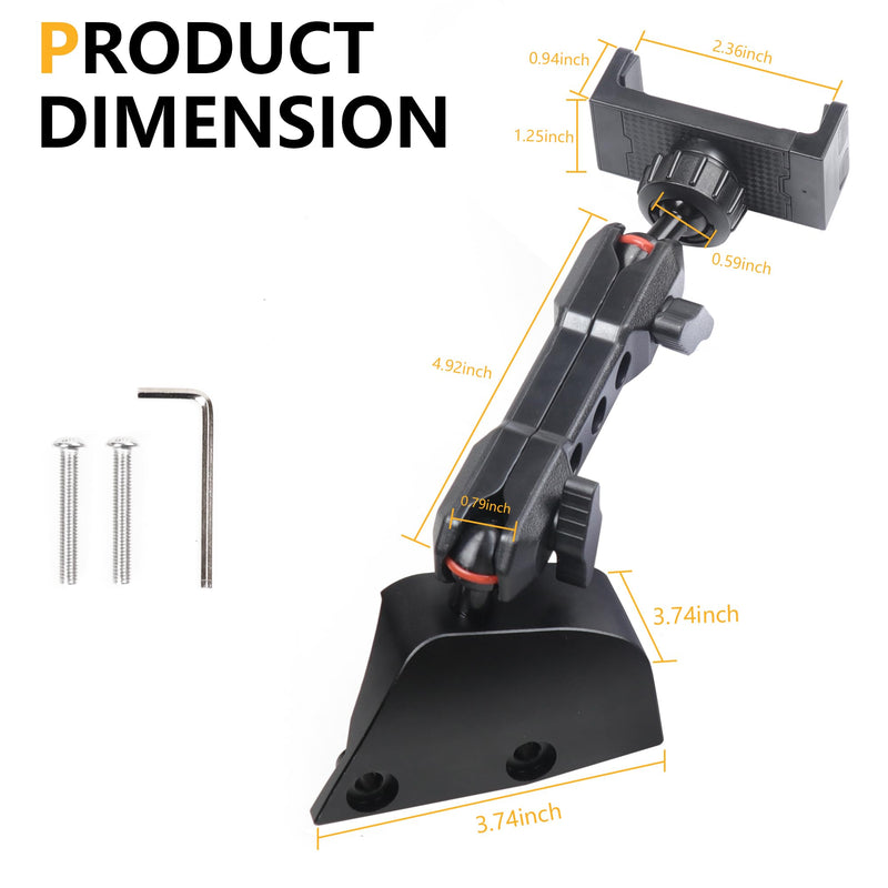 Dash Phone Mount Holder Driver Side Compatible with 2021 2022 2023 2024 2025 New Ford Bronco 2/4 Door Interior Accessories Dashboard Cell Phone Stand 360° Adjustable Aluminum Smartphone Bracket