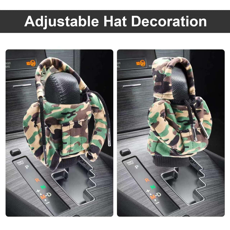 Gear Shift Hoodie, Universal Hoodie Car Gear Shift Cover, Funny Shifter Hoodie, 4.76 Inch Car Shifter Stick Protector Decoration(Camouflage) Camouflage