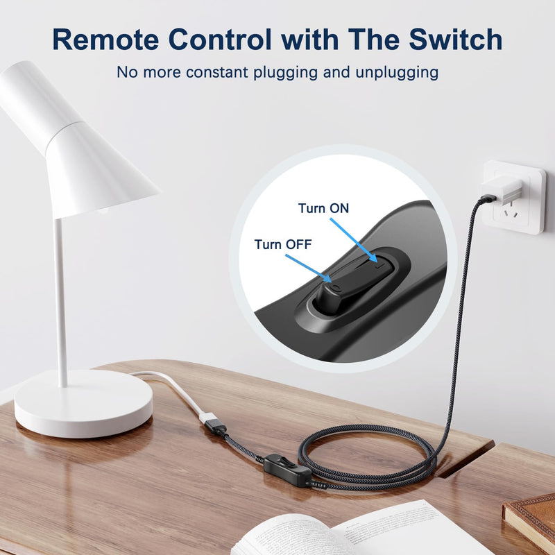 Itramax USB On Off Switch Cable 3.3FT,Inline USB Power Switch USBA Male to Female Extension Cord with Switch Upgraded Toggle Cable for PC,TV,Carplay,LED Strip,Desk Lamp,Fan,Light Black
