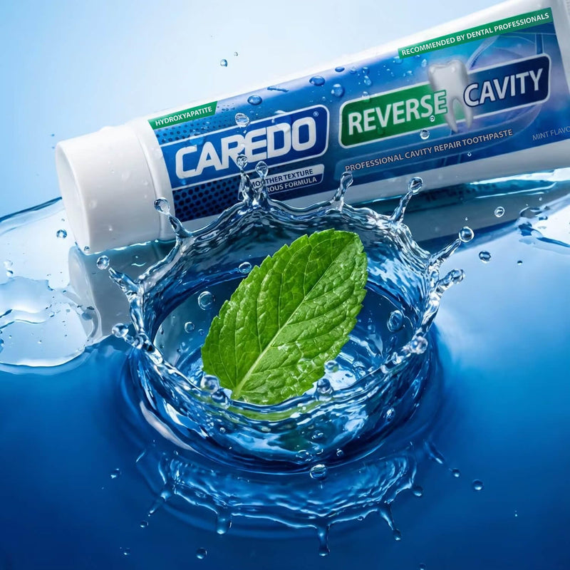 CAREDO Cavity Reversal Hydroxyapatite Toothpaste for Adults, Cavity Tooth Filler as Home Cavity Repair, Fluoride Free Reverse Cavities Treatment for Tooth Decay Repair, Remineralizing Repair 3.52OZ Spearmint 3.52 Ounce (Pack of 1)