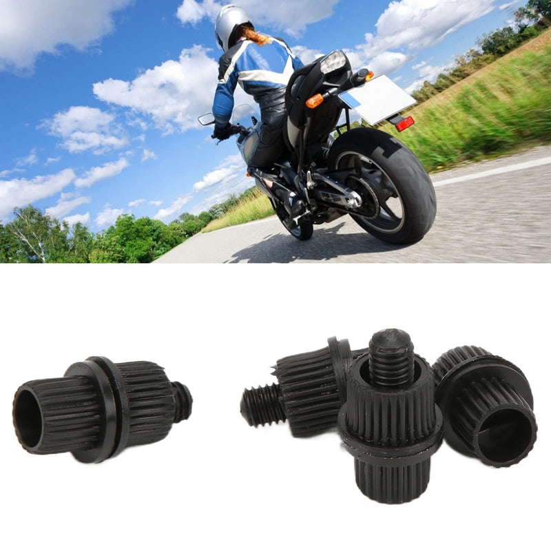 Acouto License Plate Screws 6mm Thread Black Nylon Motorcycle License Plate Bolts License Plate Fasteners Hardware 4pcs for Motorcycle Bike Yacht