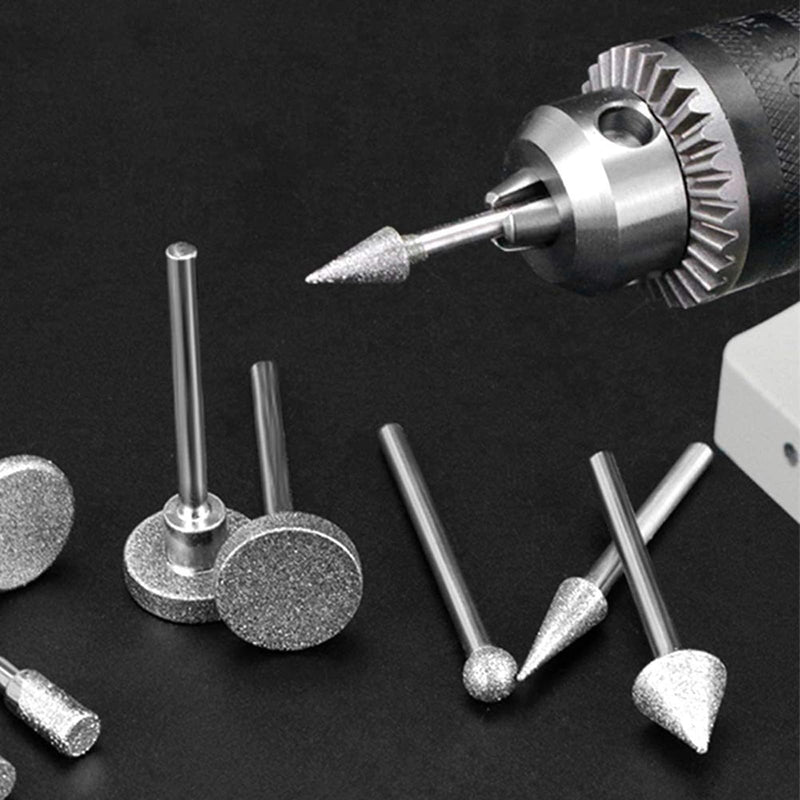 50 Piece Diamond Cutter Set, Diamond Grinding Pen Compatible with Dremel Grinding Attachments, Rotary Tool Accessories, 3 mm Shank Fit for Stone, Grinding, Polishing, Glass, Ceramic, Carving, Drilling