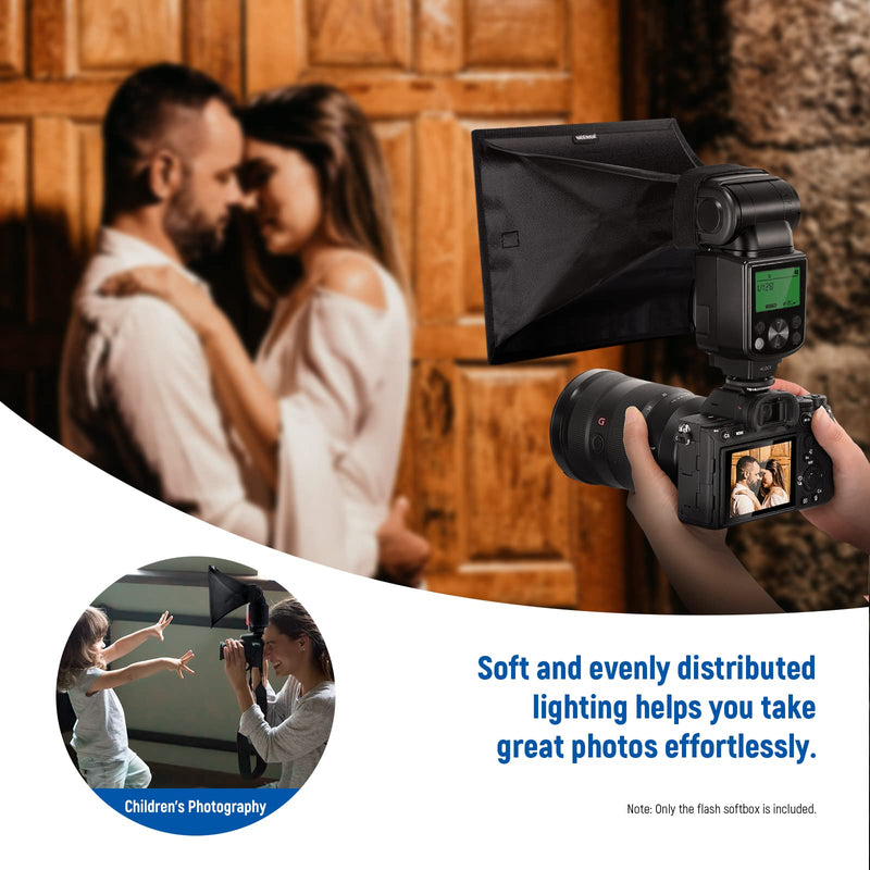 NEEWER Flash Diffuser Light Softbox 9" x 7", Universal, Collapsible with Storage Pouch Compatible with Canon Nikon Sony Godox Yongnuo NEEWER speedlight 9x7 inches